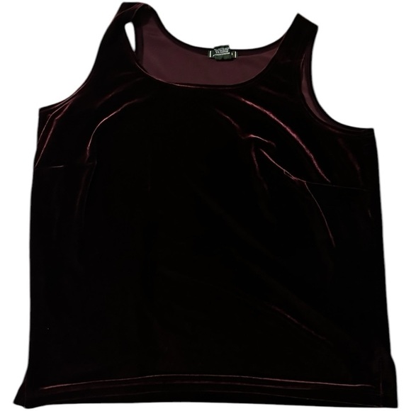 Eddie Bauer Vintage Velour Eggplant Tank Top Plus Size 1X - Picture 3 of 5